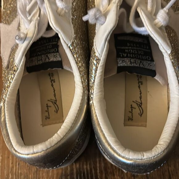 Vintage Havana April Gold Glitter Multi Suede Sneakers Size 7.5 - Picture 8 of 11
